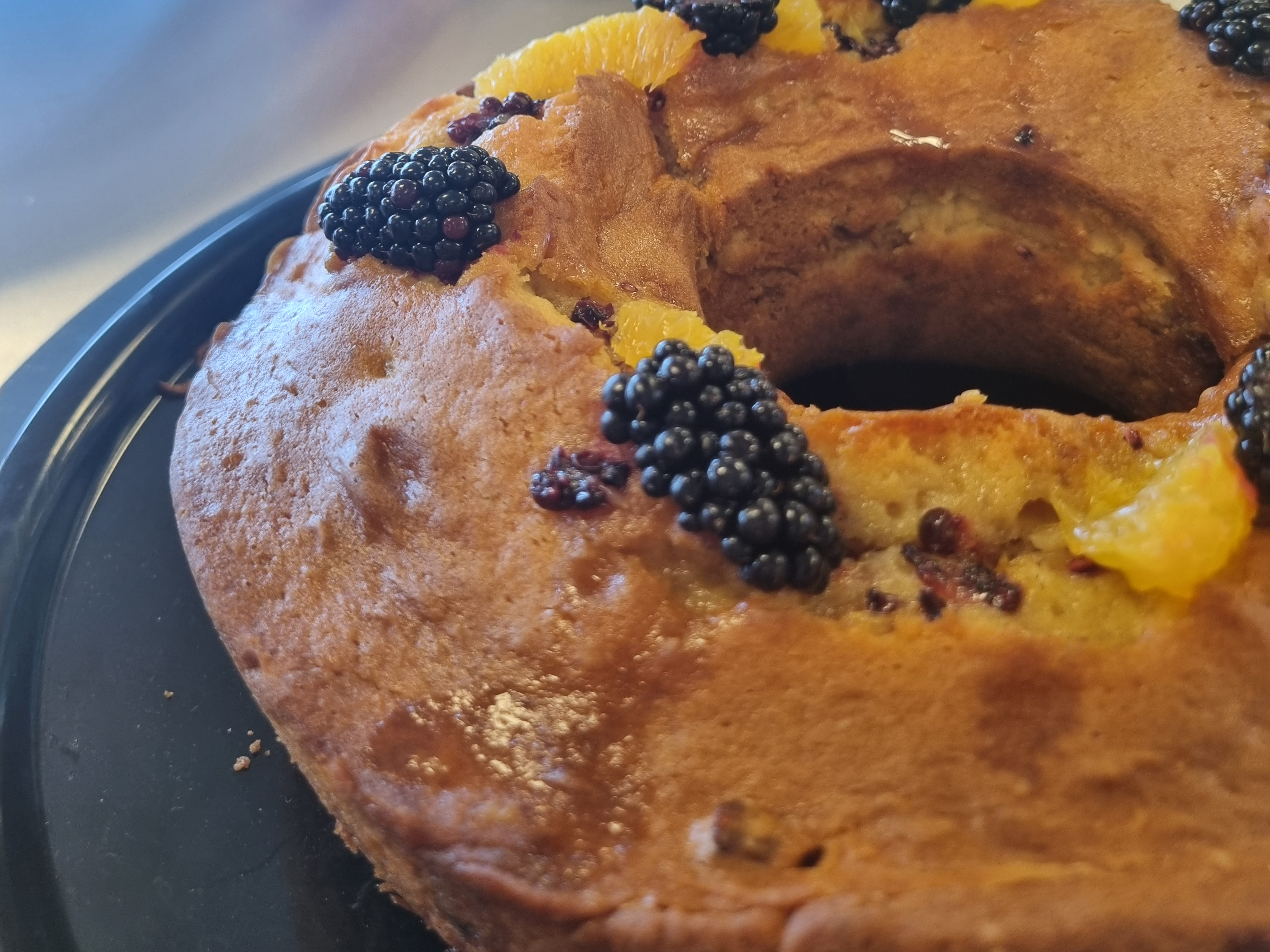 Orange and Blackberry Bundt Cake