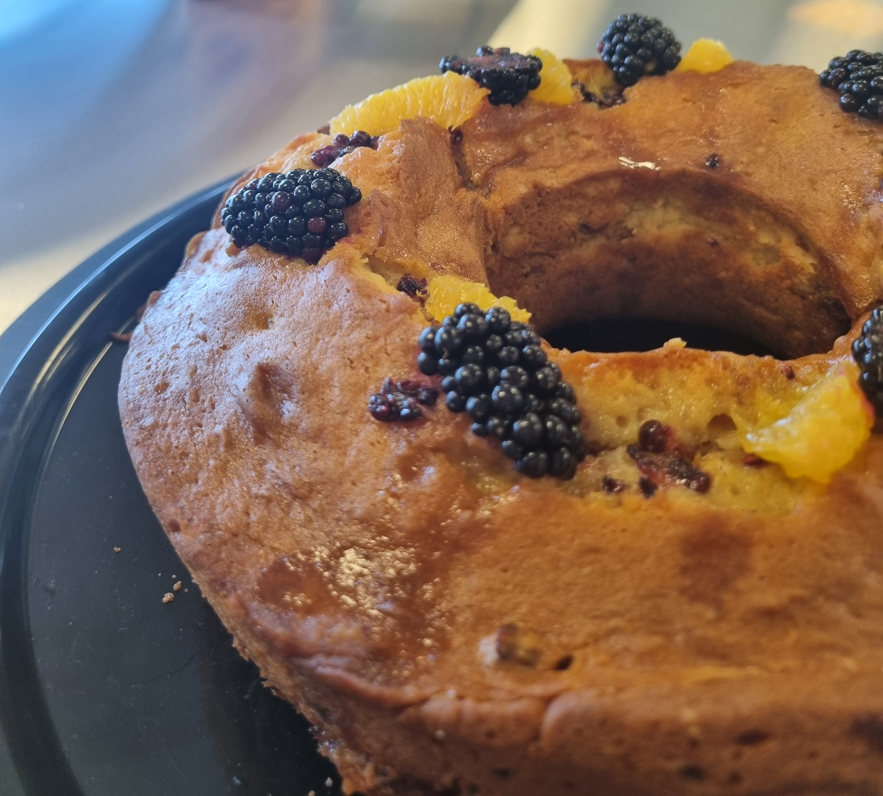 Orange and Blackberry Bundt Cake