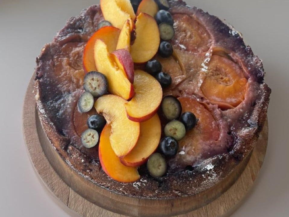 Nectarine & Blueberry Upside Down Cake