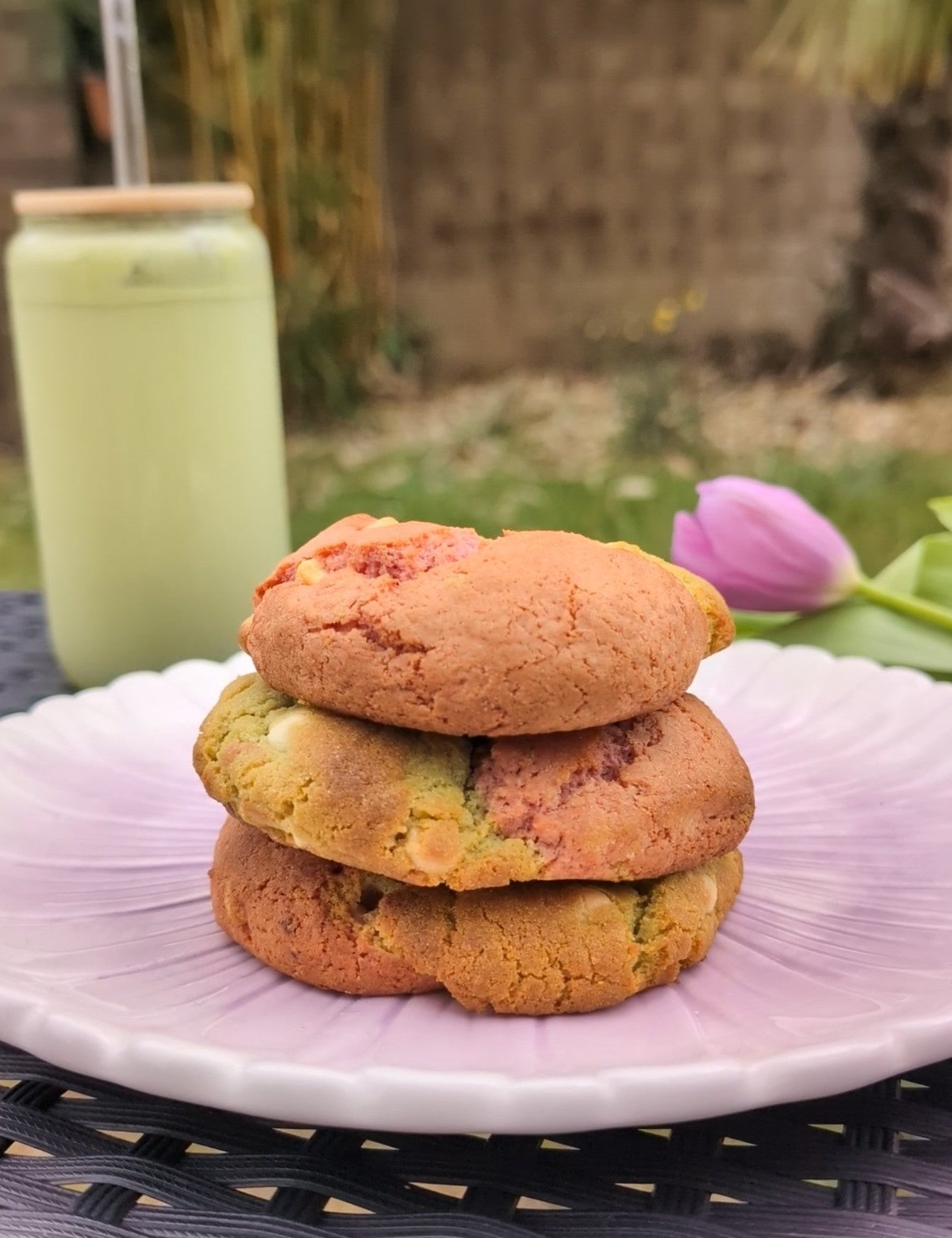 Strawberry Matcha Cookies