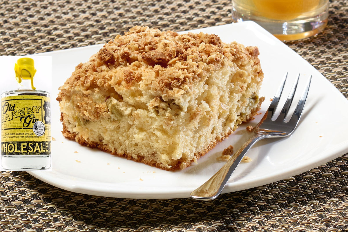 Rhubarb Gin & Ginger Crumble Cake