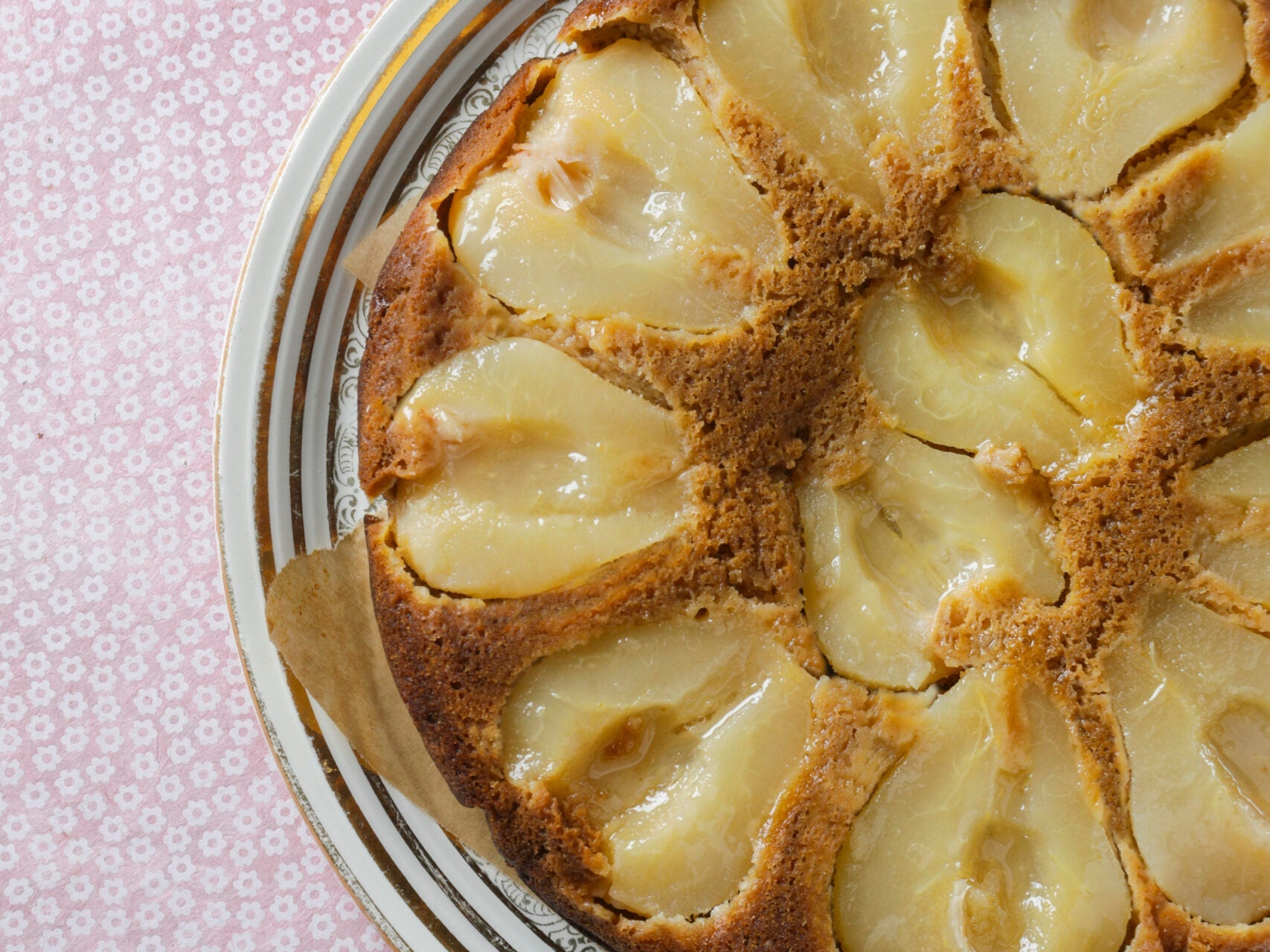 Sticky Pear & Ginger Cake with Caramel Sauce